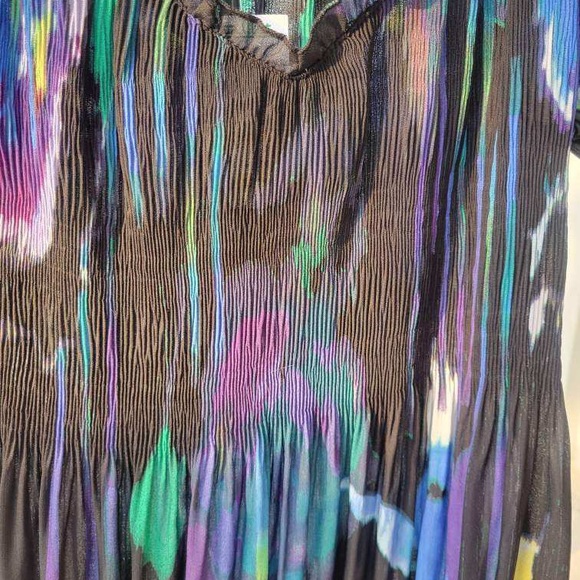 Melissa Paige colorful floral sheer long sleeve top - NEW! - Picture 5 of 8